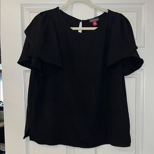 Vince Camuto Black Ruffle Sleeve Blouse
